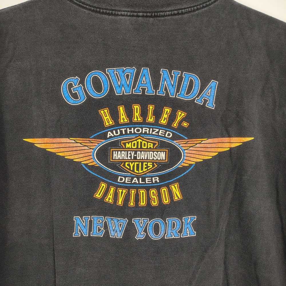 Harley-Davidson The Original Hard Drive Gowanda NY T-Shirt Men XL Black VTG 1999 - Picture 5 of 11